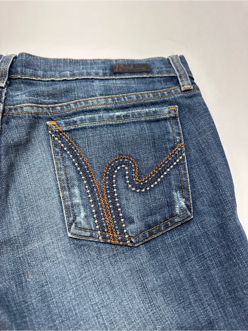 Citizens of Humanity 28 Distressed Cutoff Denim Shorts USA Y2K Mid Rise